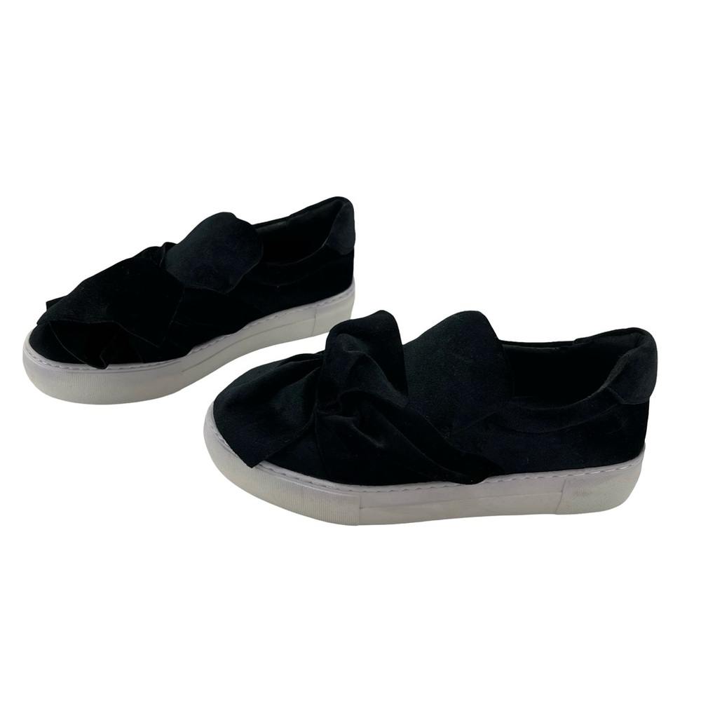 J Slides Black Flats with White Soles